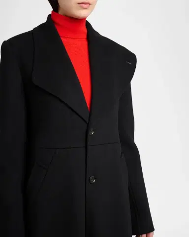 Proenza Schouler Alix Embellished Compact Melton Wool Long Coat | Thumbnail 5 Proenza Schouler Alix Embellished Compact Melton Wool Long Coat | Thumbnail 5