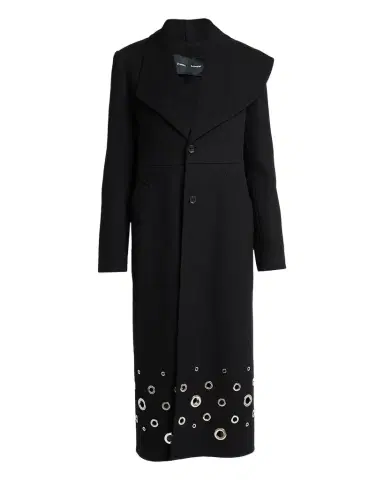 Proenza Schouler Alix Embellished Compact Melton Wool Long Coat | Thumbnail 1 Proenza Schouler Alix Embellished Compact Melton Wool Long Coat | Thumbnail 1