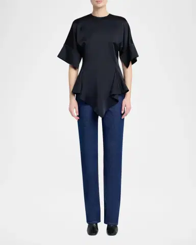 Stella McCartney Ruffled Satin Top | Thumbnail 2 Stella McCartney Ruffled Satin Top | Thumbnail 2
