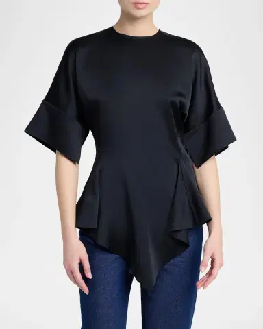 Stella McCartney Ruffled Satin Top | Thumbnail 4 Stella McCartney Ruffled Satin Top | Thumbnail 4