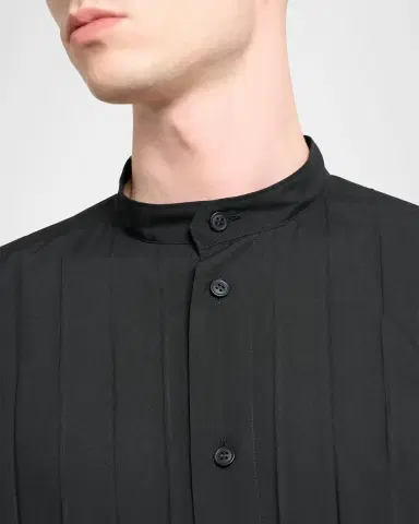 Homme Plissé Issey Miyake Men's Edge Pleated Band-Collar Shirt | Thumbnail 5 Homme Plissé Issey Miyake Men's Edge Pleated Band-Collar Shirt | Thumbnail 5