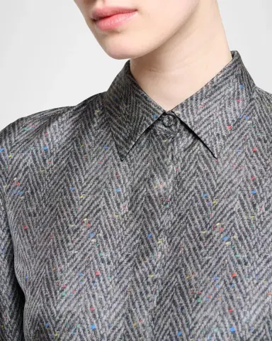 Gabriela Hearst Jane Herringbone Print Silk Belted Midi Shirtdress | Thumbnail 5 Gabriela Hearst Jane Herringbone Print Silk Belted Midi Shirtdress | Thumbnail 5