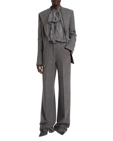 Gabriela Hearst Shildon Herringbone Silk Bow Button-Down Top | Thumbnail 2 Gabriela Hearst Shildon Herringbone Silk Bow Button-Down Top | Thumbnail 2