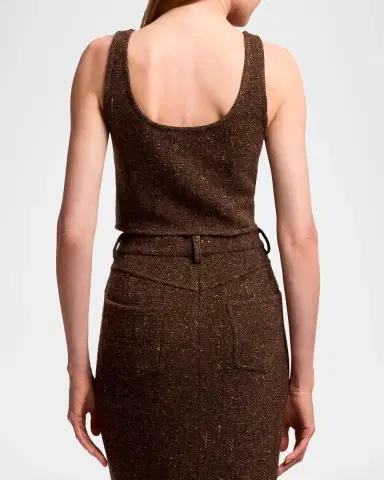 Ralph Lauren Collection Sherry Wool-Cashmere Tweed Button-Front Top | Thumbnail 3 Ralph Lauren Collection Sherry Wool-Cashmere Tweed Button-Front Top | Thumbnail 3