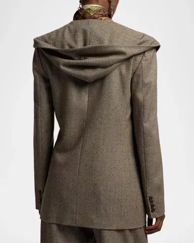 Ralph Lauren Collection Stassie Hooded Single-Breasted Wool Jacket | Thumbnail 3 Ralph Lauren Collection Stassie Hooded Single-Breasted Wool Jacket | Thumbnail 3
