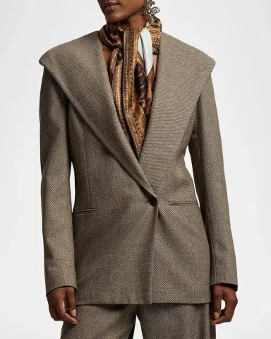 Ralph Lauren Collection Stassie Hooded Single-Breasted Wool Jacket | Thumbnail 4 Ralph Lauren Collection Stassie Hooded Single-Breasted Wool Jacket | Thumbnail 4