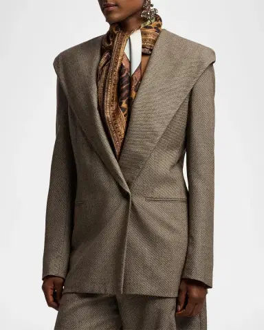 Ralph Lauren Collection Stassie Hooded Single-Breasted Wool Jacket | Thumbnail 6 Ralph Lauren Collection Stassie Hooded Single-Breasted Wool Jacket | Thumbnail 6