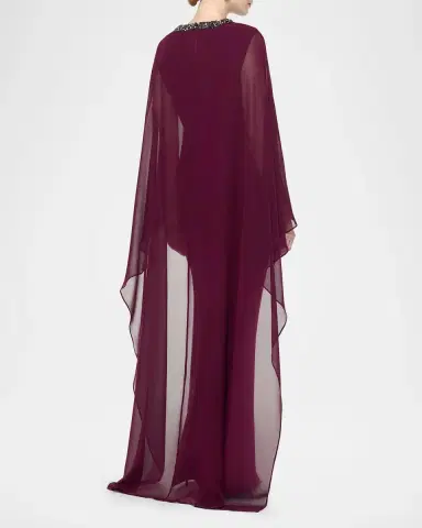 Roland Mouret Embellished Cape Column Gown | Thumbnail 3 Roland Mouret Embellished Cape Column Gown | Thumbnail 3
