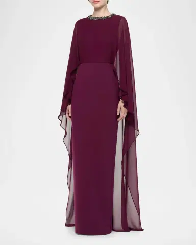 Roland Mouret Embellished Cape Column Gown | Thumbnail 4 Roland Mouret Embellished Cape Column Gown | Thumbnail 4