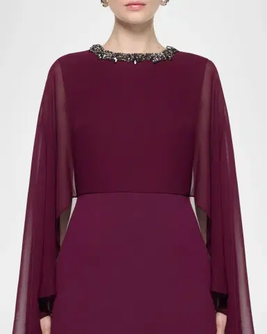 Roland Mouret Embellished Cape Column Gown | Thumbnail 5 Roland Mouret Embellished Cape Column Gown | Thumbnail 5