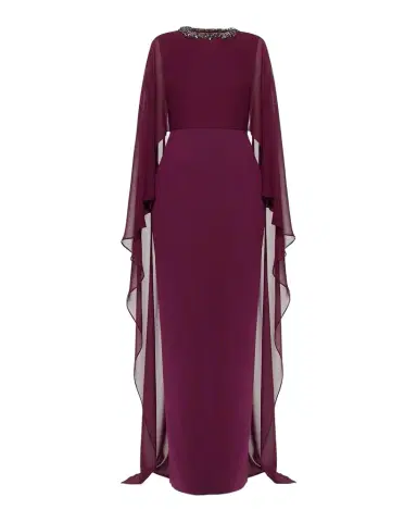 Roland Mouret Embellished Cape Column Gown | Thumbnail 1 Roland Mouret Embellished Cape Column Gown | Thumbnail 1