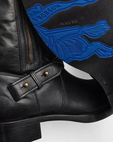 Burberry Men's Kent Leather Biker Boots | Thumbnail 8 Burberry Men's Kent Leather Biker Boots | Thumbnail 8