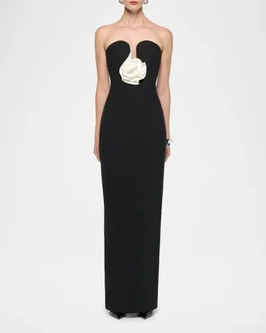 Roland Mouret Strapless Rosette Column Gown | Thumbnail 2 Roland Mouret Strapless Rosette Column Gown | Thumbnail 2