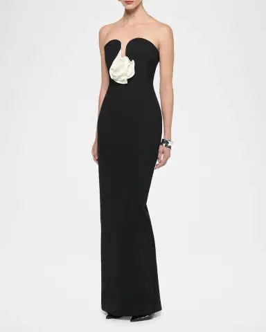 Roland Mouret Strapless Rosette Column Gown | Thumbnail 4 Roland Mouret Strapless Rosette Column Gown | Thumbnail 4
