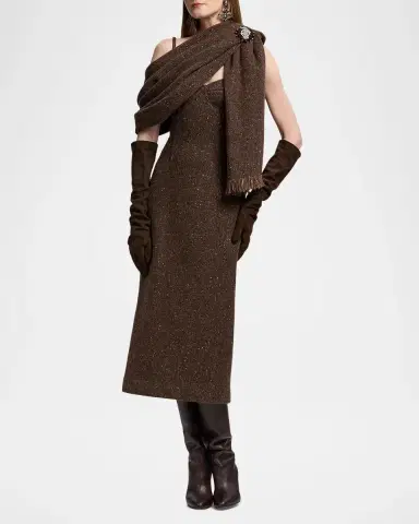 Ralph Lauren Collection Jocey Sleeveless Donegal Tweed Midi Bustier Dress | Thumbnail 2 Ralph Lauren Collection Jocey Sleeveless Donegal Tweed Midi Bustier Dress | Thumbnail 2