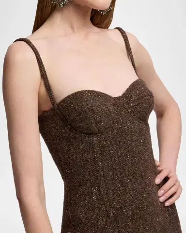 Ralph Lauren Collection Jocey Sleeveless Donegal Tweed Midi Bustier Dress | Thumbnail 5 Ralph Lauren Collection Jocey Sleeveless Donegal Tweed Midi Bustier Dress | Thumbnail 5