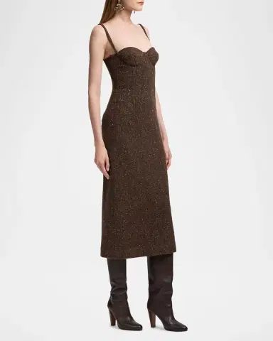 Ralph Lauren Collection Jocey Sleeveless Donegal Tweed Midi Bustier Dress | Thumbnail 6 Ralph Lauren Collection Jocey Sleeveless Donegal Tweed Midi Bustier Dress | Thumbnail 6