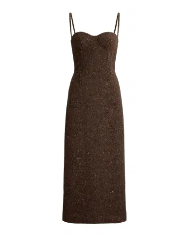 Ralph Lauren Collection Jocey Sleeveless Donegal Tweed Midi Bustier Dress | Thumbnail 1 Ralph Lauren Collection Jocey Sleeveless Donegal Tweed Midi Bustier Dress | Thumbnail 1