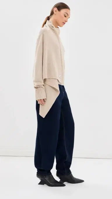 The Attico Draped Wool Sweater Beige | Thumbnail 4 The Attico Draped Wool Sweater Beige | Thumbnail 4