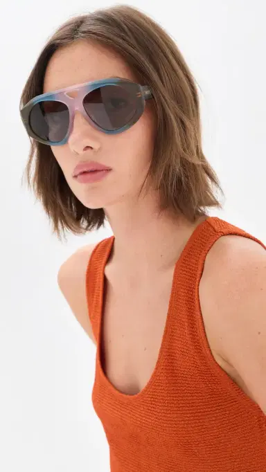 Pucci Aviator Sunglasses Matte Dark Brown/Blue/Lilac One Size | Thumbnail 3 Pucci Aviator Sunglasses Matte Dark Brown/Blue/Lilac One Size | Thumbnail 3