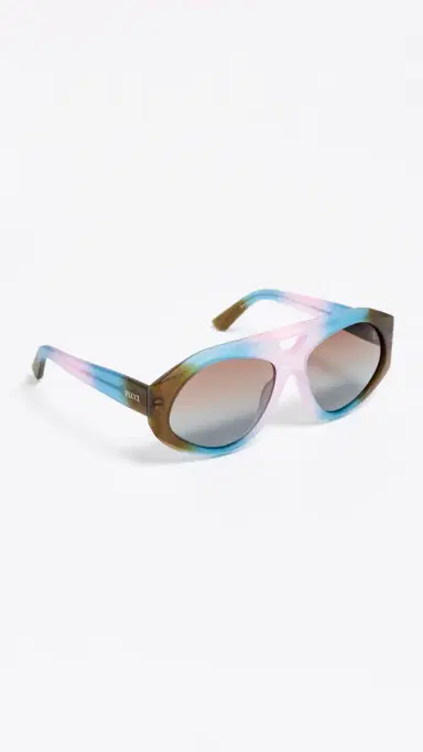 Pucci Aviator Sunglasses Matte Dark Brown/Blue/Lilac One Size | Thumbnail 4 Pucci Aviator Sunglasses Matte Dark Brown/Blue/Lilac One Size | Thumbnail 4