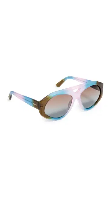 Pucci Aviator Sunglasses Matte Dark Brown/Blue/Lilac One Size | Thumbnail 6 Pucci Aviator Sunglasses Matte Dark Brown/Blue/Lilac One Size | Thumbnail 6