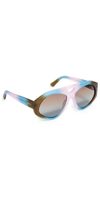 Pucci Aviator Sunglasses Matte Dark Brown/Blue/Lilac One Size | Thumbnail 1 Pucci Aviator Sunglasses Matte Dark Brown/Blue/Lilac One Size | Thumbnail 1
