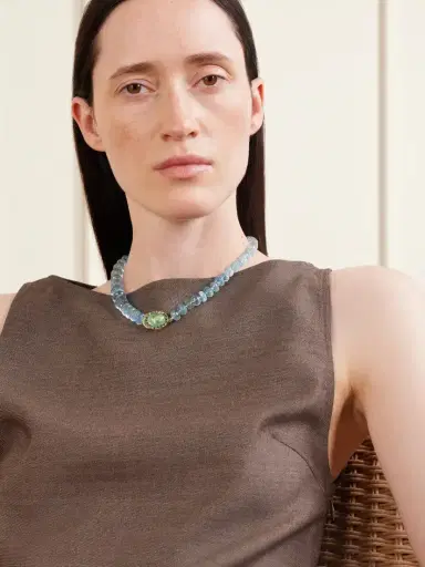 Ileana Makri 18-karat Gold, Aquamarine, Tourmaline And Blue Diamond Beaded Necklace | Thumbnail 2 Ileana Makri 18-karat Gold, Aquamarine, Tourmaline And Blue Diamond Beaded Necklace | Thumbnail 2