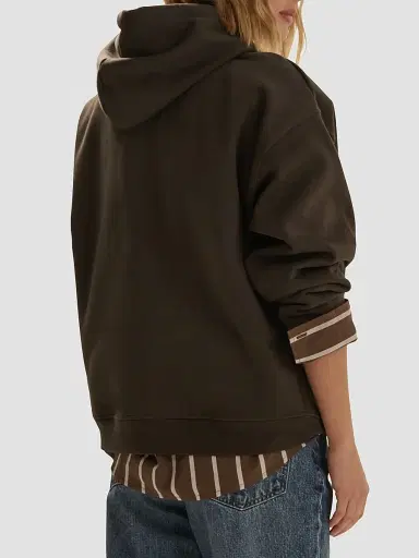 Favorite Daughter Women's The Embroidery Ritzy Logo Cotton-Blend Hoodie - Espresso Sea Blue | Thumbnail 3 Favorite Daughter Women's The Embroidery Ritzy Logo Cotton-Blend Hoodie - Espresso Sea Blue | Thumbnail 3