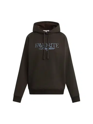 Favorite Daughter Women's The Embroidery Ritzy Logo Cotton-Blend Hoodie - Espresso Sea Blue | Thumbnail 1 Favorite Daughter Women's The Embroidery Ritzy Logo Cotton-Blend Hoodie - Espresso Sea Blue | Thumbnail 1