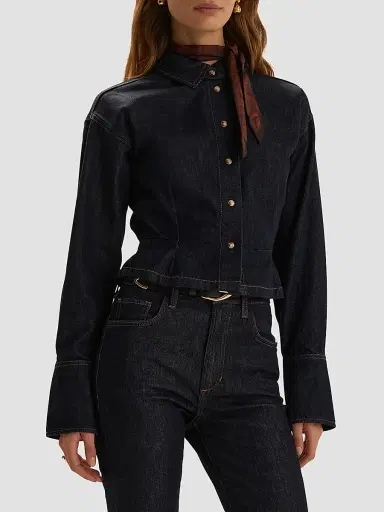 Favorite Daughter Women's The Eyes On Me Denim Shirt - Oxford | Thumbnail 4 Favorite Daughter Women's The Eyes On Me Denim Shirt - Oxford | Thumbnail 4