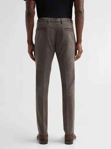 Sartorio Napoli Men's Solid Crease-Front Trousers - Dark Brown | Thumbnail 3 Sartorio Napoli Men's Solid Crease-Front Trousers - Dark Brown | Thumbnail 3