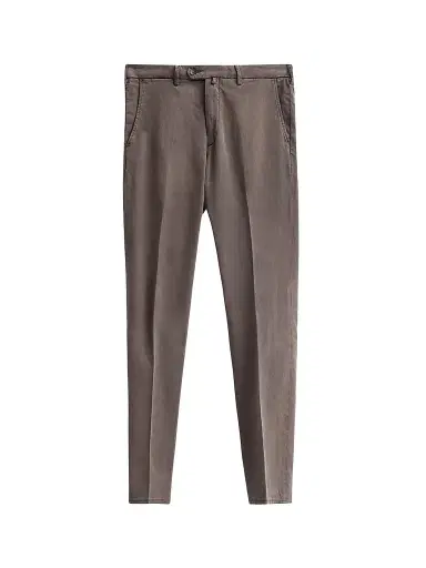 Sartorio Napoli Men's Solid Crease-Front Trousers - Dark Brown | Thumbnail 1 Sartorio Napoli Men's Solid Crease-Front Trousers - Dark Brown | Thumbnail 1