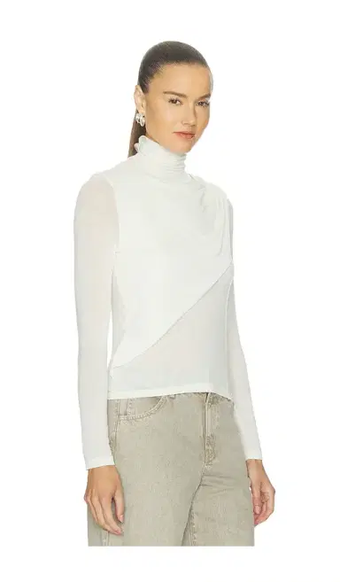 ENZA COSTA Sheer Cashmere Jersey Bandana Turtleneck Top | Thumbnail 2 ENZA COSTA Sheer Cashmere Jersey Bandana Turtleneck Top | Thumbnail 2