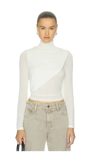 ENZA COSTA Sheer Cashmere Jersey Bandana Turtleneck Top | Thumbnail 1 ENZA COSTA Sheer Cashmere Jersey Bandana Turtleneck Top | Thumbnail 1