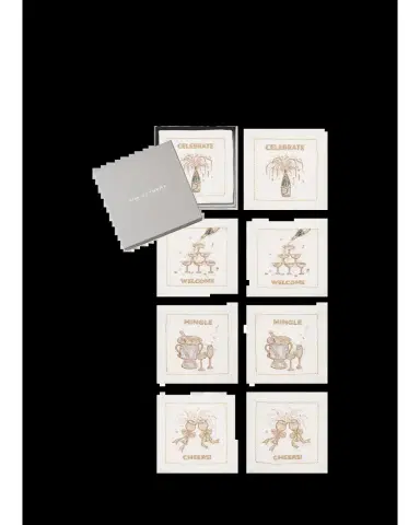 Kim Seybert Cheers Embroidered Cocktail Napkins, Set of 8 | Thumbnail 2 Kim Seybert Cheers Embroidered Cocktail Napkins, Set of 8 | Thumbnail 2