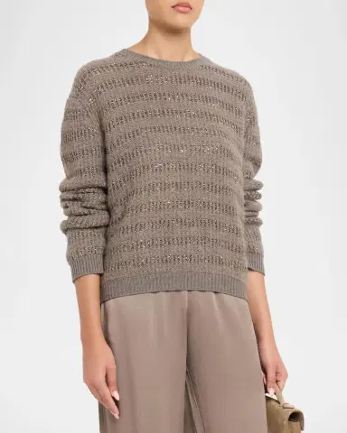 Fabiana Filippi Sequin Striped Wool-Mohair Sweater | Thumbnail 4 Fabiana Filippi Sequin Striped Wool-Mohair Sweater | Thumbnail 4