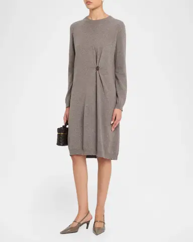 Fabiana Filippi Brooch-Embellished Knit Sweater Dress | Thumbnail 4 Fabiana Filippi Brooch-Embellished Knit Sweater Dress | Thumbnail 4