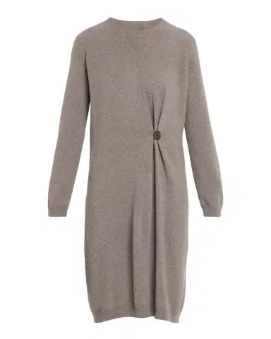 Fabiana Filippi Brooch-Embellished Knit Sweater Dress | Thumbnail 1 Fabiana Filippi Brooch-Embellished Knit Sweater Dress | Thumbnail 1