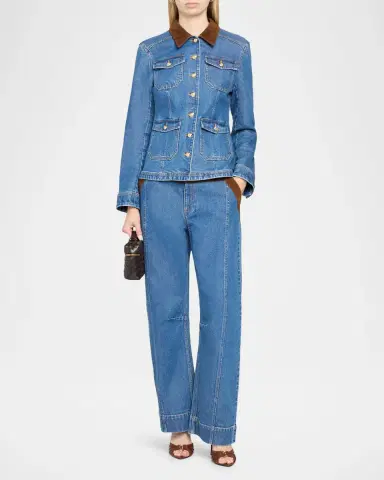 Cinq à Sept Dillon Suede Waist Jeans | Thumbnail 2 Cinq à Sept Dillon Suede Waist Jeans | Thumbnail 2