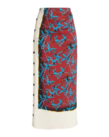 Proenza Schouler Anais Floral-Print Button-Side Midi Skirt | Thumbnail 1 Proenza Schouler Anais Floral-Print Button-Side Midi Skirt | Thumbnail 1