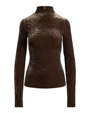 Ralph Lauren Collection Ilene Velour Mock-Neck Long-Sleeve Top | Thumbnail 1 Ralph Lauren Collection Ilene Velour Mock-Neck Long-Sleeve Top | Thumbnail 1