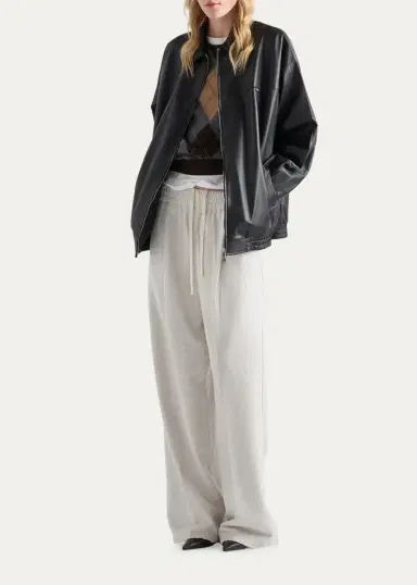 Prada Cotton Wide-Leg Sweatpants | Thumbnail 2 Prada Cotton Wide-Leg Sweatpants | Thumbnail 2