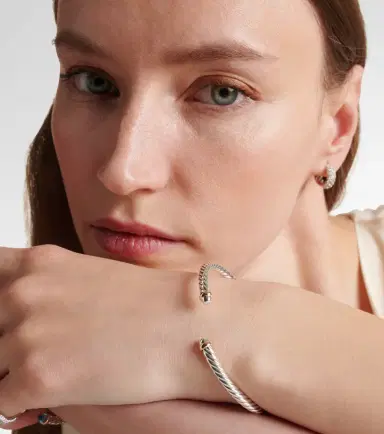 David Yurman Cable Flex sterling silver and 14kt gold cuff bracelet | Thumbnail 2 David Yurman Cable Flex sterling silver and 14kt gold cuff bracelet | Thumbnail 2
