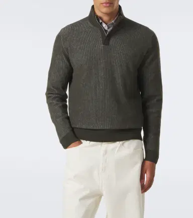 Slowear Ribbed-knit virgin wool half-zip sweater | Thumbnail 5 Slowear Ribbed-knit virgin wool half-zip sweater | Thumbnail 5