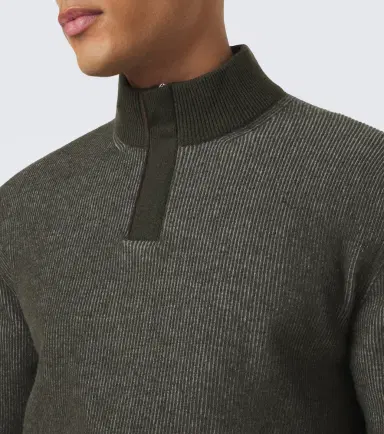 Slowear Ribbed-knit virgin wool half-zip sweater | Thumbnail 7 Slowear Ribbed-knit virgin wool half-zip sweater | Thumbnail 7