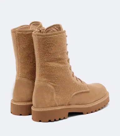 Max Mara Cashmere-trimmed suede combat boots | Thumbnail 2 Max Mara Cashmere-trimmed suede combat boots | Thumbnail 2