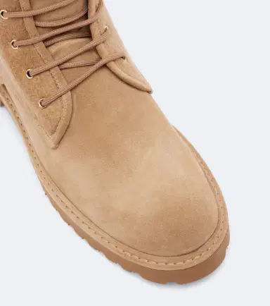 Max Mara Cashmere-trimmed suede combat boots | Thumbnail 3 Max Mara Cashmere-trimmed suede combat boots | Thumbnail 3