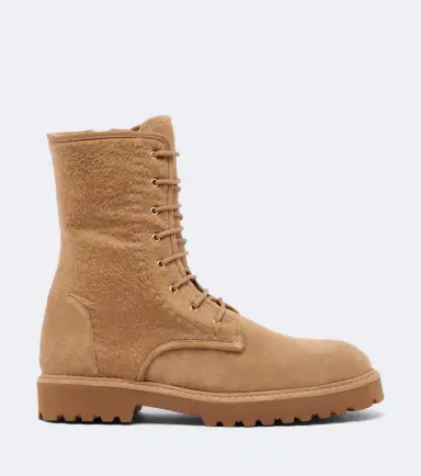 Max Mara Cashmere-trimmed suede combat boots | Thumbnail 4 Max Mara Cashmere-trimmed suede combat boots | Thumbnail 4