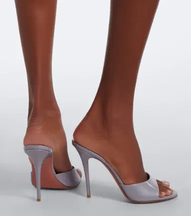 Amina Muaddi Elodie patent leather mules | Thumbnail 6 Amina Muaddi Elodie patent leather mules | Thumbnail 6